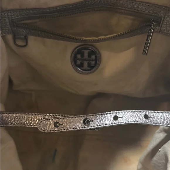 Tory Burch Metallic Silver Tote - Picture 10 of 16